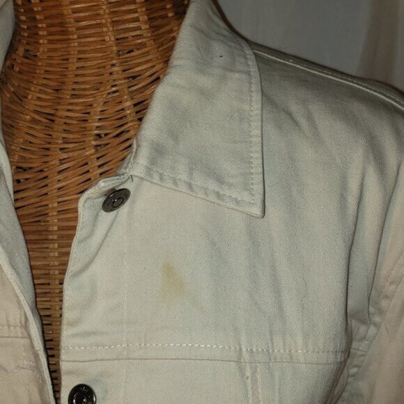 Ladies TABI Cream Denim Jacket Embroidered w/Fall Leaves - M - Picture 2 of 6